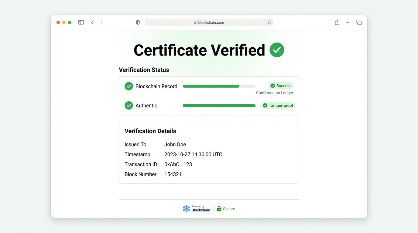 Blockchain Certificate Verification Screen